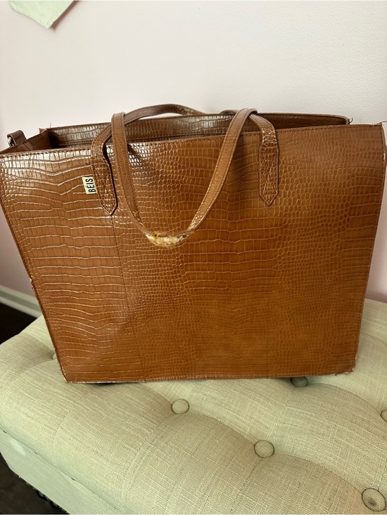 BEIS Handbags - BEIS Maple Croc-Embossed Large Tote